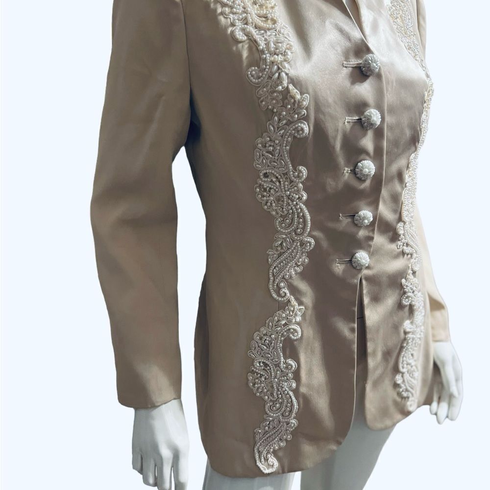 Alfred Angelo Cream Pearl Dressy Blazer size 10 - Picture 5 of 12